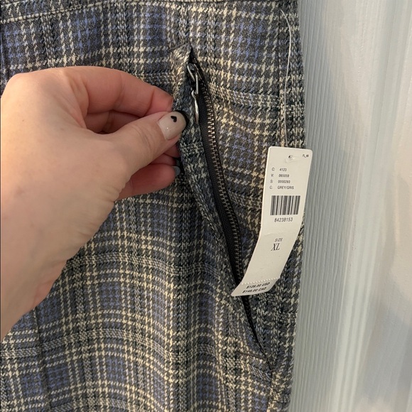 Anthropologie Knit Hiking Bootcut Pants in Gray Plaid, size XL, NWT - Picture 6 of 12